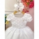 Vestido Infantil Branco C/ Bolinhas Cinto Pérolas Luxo
