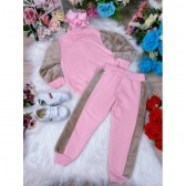 Conjunto de Moletom C/ Zíper e Pelúcia Blusa e Calça Rosa