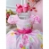 Vestido Infantil Rosa Jardim das Flores Com Pérolas Festas