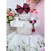 Vestido Infantil Rosa Bebê Busto Nervura Florido C/ Broche - Rosa Claro