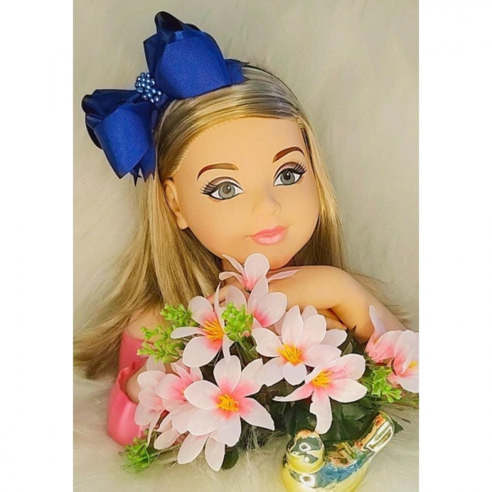 Tiara Infantil Azul Escuro Maxx Nó Com Pérolas Luxo