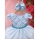 Vestido Infantil Azul Bebê Peito Nervuras Cinto de Pérolas