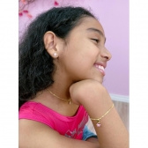 Conjunto Colar Brinco e Pulseira Infantil Florzinha