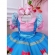 Vestido Infantil Fazendinha Vaquinha e Porquinho Rosa e Azul - Colorido