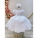 Vestido Infantil Branco C/ Busto Tule e Aplique de Flores - Branco