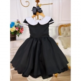 Vestido Infantil Preto e Branco Luxo
