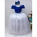 Vestido Infantil Azul Royal e Branco Damas Honra e Casamento