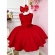 Vestido Infantil Vermelho Com Aplique de Flores Damas