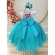 Vestido Infantil Branco Florido Saia Verde Busto C/ Strass