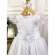 Vestido Infantil Branco Com Glitter e Broche de Flor Luxo