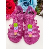 Sandália Infantil Gladiadora Baby Sorvete Maxi Glitter Rosa