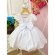 Vestido Infantil Branco C/ Bolinhas Cinto Pérolas Luxo