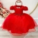 Vestido Infantil Vermelho C/ Renda Luxo Cinto Pérolas Tiara