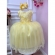 Vestido Infantil Amarelo Damas de Honra Renda Pérola Strass