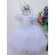 Vestido Infantil Branco C/ Renda Peito Com Strass e Pérolas