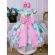 Vestido Infantil Verde Busto Nervura Florido Pérolas Strass
