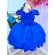 Vestido Infantil Azul Royal C/ Tiara Renda Cinto de Pérolas - Azul Royal