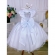 Vestido Infantil Branco C/ Renda e Broche de Flor e Pérola