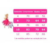 Vestido Infantil Barbie Rosa Chiclete Com Cinto de Strass