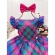 Vestido Infantil Azul Royal Colorido Xadrez C/ Laço Luxo - Azul Royal