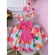 Vestido Infantil Rosa Bolas Coloridas C/ Aplique de Laço