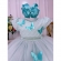 Vestido Infantil Verde Claro Peito Nervura Aplique Borboleta