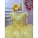 Vestido Infantil Amarelo Damas de Honra Renda Pérola Strass