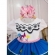 Vestido Infantil Encanto Jardim Azul C/ Cinto Pérolas
