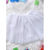 Saia de Tule Infantil Coloridos Com Glitter e Leds - Branco