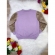 Blusa de Moletom Com Zíper Lilás Manga Pelúcia Marfim