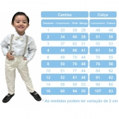 Conjunto Social Camisa Gravata Calça e Suspensório Caqui