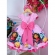 Vestido Infantil Casa Mágica da Gabby Rosa Luxo Corações - Rosa