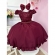 Vestido Infantil Marsala Renda Com Cinto de Pérolas e Laço - marsala