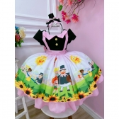 Vestido Infantil Circo Fazendinha Festas Luxo