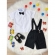 Conjunto Social Camisa Gravata Short Com Suspensório Preto - Preto