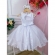 Vestido Infantil Branco C/ Renda e Aplique de Borboletas