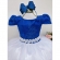 Vestido Infantil Azul Royal e Branco Damas Honra e Casamento