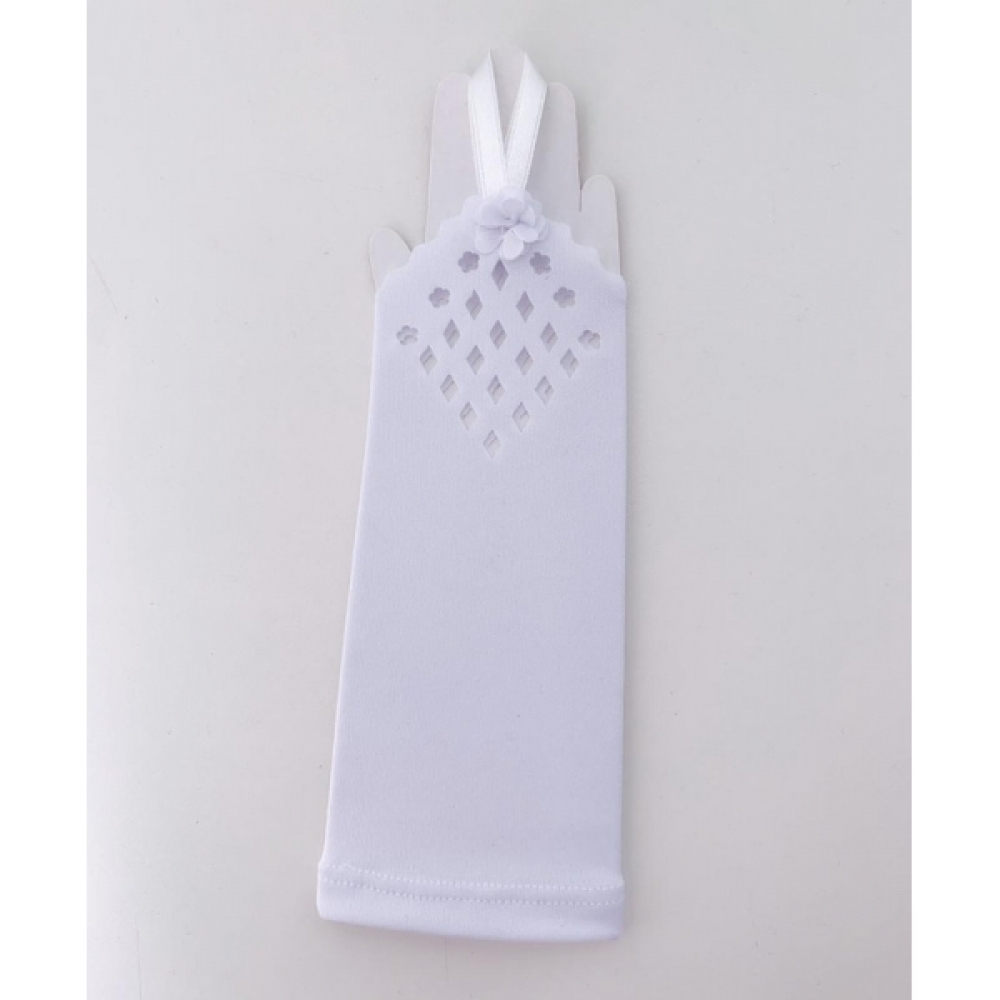 Luva Infantil Princesa Branca Tamanho Único - Branco