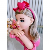 Tiara Infantil da Barbie Pink Com Nó Super Luxo
