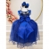 Vestido Infantil Azul Royal Renda Realeza Tule C/ Glitter