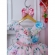 Vestido Infantil Rosa Floral Jardim C/ Cinto de Pérolas