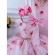 Vestido Infantil Rosa Florido C/ Cinto de Pérolas e Strass - Rosa