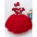Vestido Infantil Vermelho Renda Aplique Flores e Borboletas
