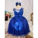 Vestido Infantil Azul Royal Renda Realeza Tule C/ Glitter