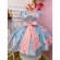 Vestido Infantil Azul Florido C/ Aplique de Borboletas Luxo