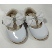 Sapatinho Branco Veniz Com Lacinho e Strass Batizado