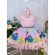 Vestido Infantil Rosa Galinha Pintadinha Luxo Cinto Pérolas