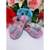 Rasteira Infantil Salomé C/ Laço Duplo Maxi Glitter Prata