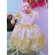 Vestido Infantil Rosa Renda Realeza e Aplique de Borboletas - Rosa