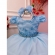 Vestido Infantil Azul Bebê C/ Renda e Cinto de Pérolas Tiara - Azul Claro